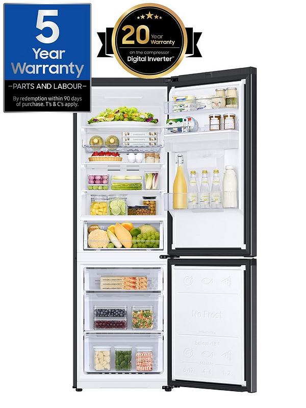 Samsung RB7300T RB34C632EBN/EU Classic Fridge Freezer with Non Plumbed Water Dispenser - E Rated - Black - Image 2